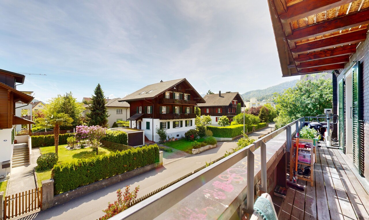 balkon mit day time, from property, balkon, residential view, und wohngebietblick