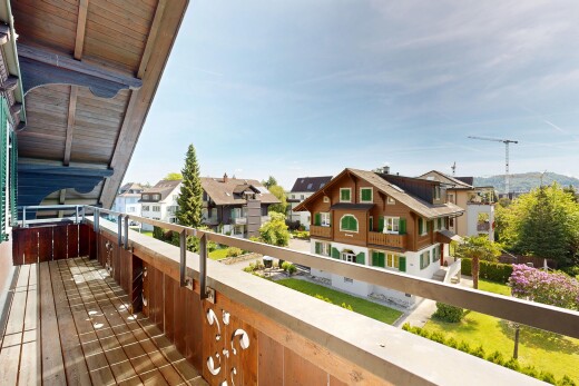 balkon mit from property, balkon, residential view, wohngebietblick, und day time