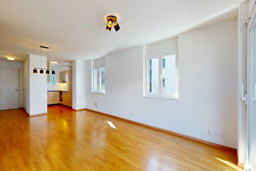 pièce vide avec sol en finition bois, wood finish floor, cloison sèche, drywall, et lumière naturelle