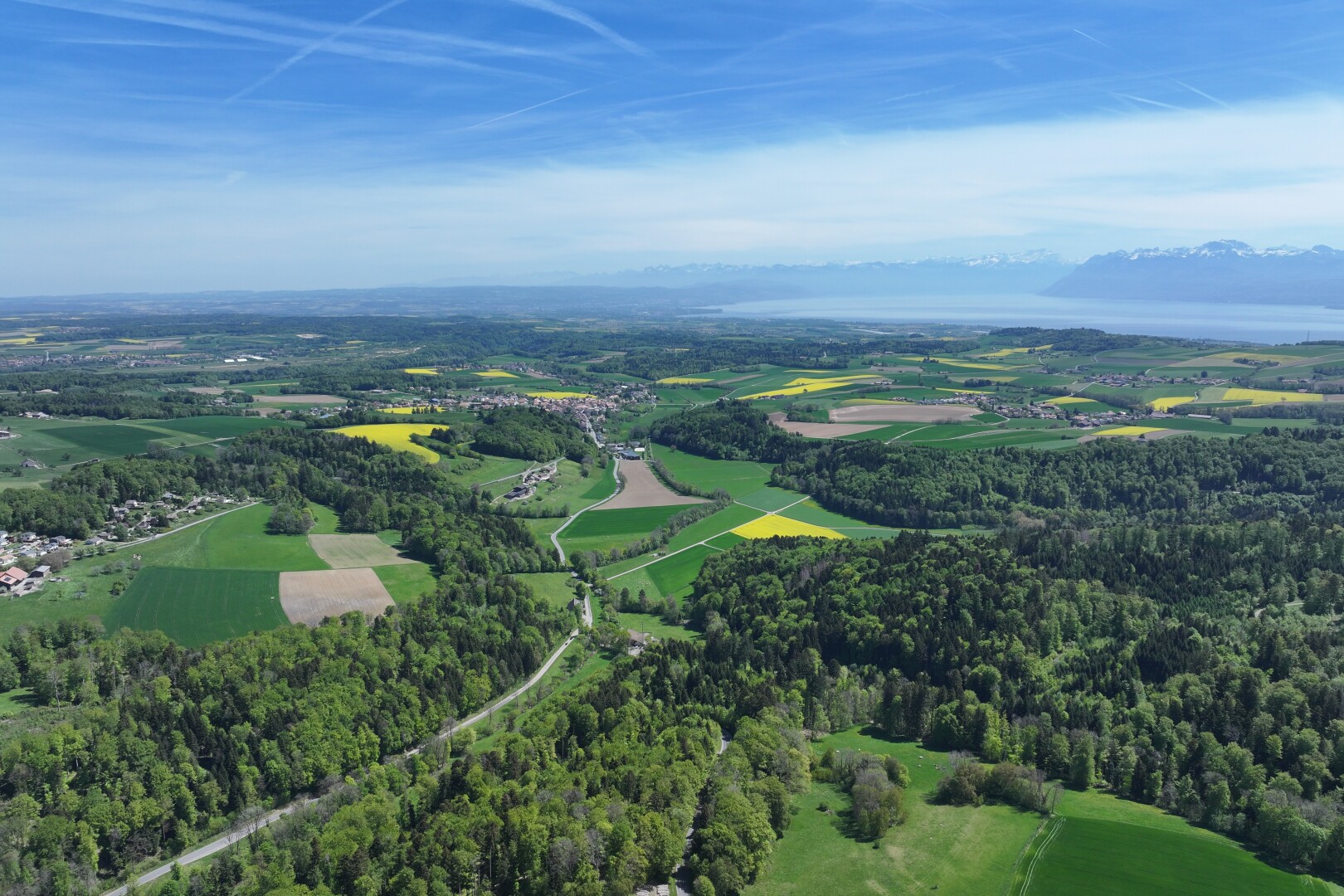 vue sur la montagne avec aerial view