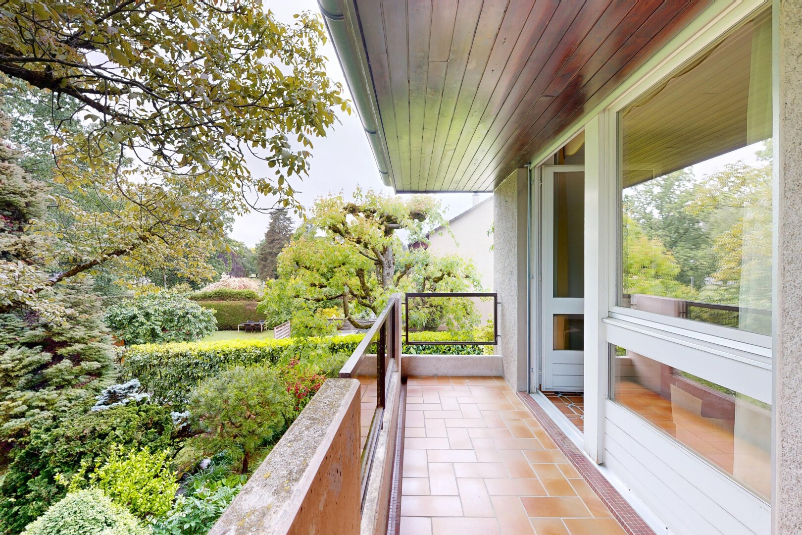 balkon mit balkon, from property, und overcast