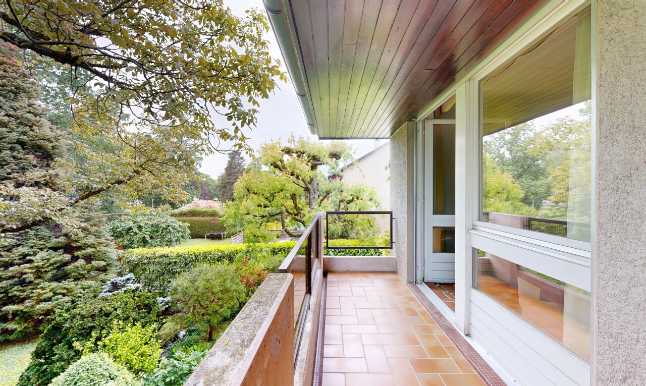 balkon mit balkon, from property, und overcast
