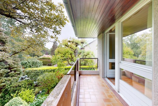 balkon mit balkon, from property, und overcast