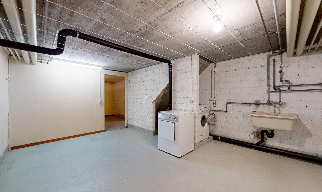 wäschekammer mit keller, wäscherei, waschbecken, tumbler, und inside community