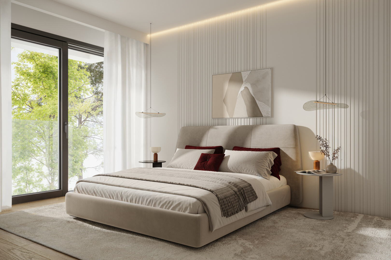 chambre avec inside property, natural light, lumière naturelle, carpet, et moquette