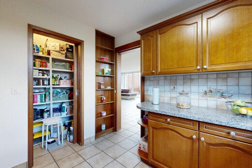 cuisine avec arched cabinets, armoires en arc, light countertops, medium brown cabinets, et armoires marron moyen
