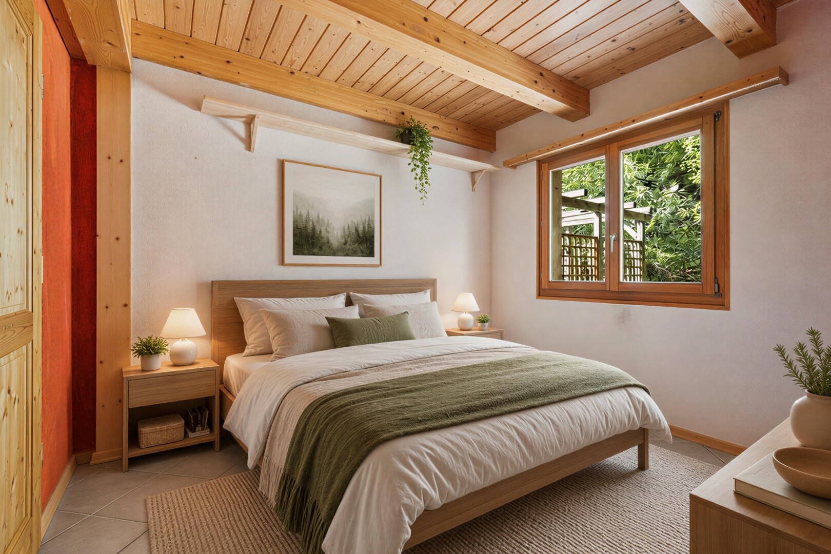 pièce vide avec beamed ceiling, plafond à poutres, wood ceiling, plafond en bois, et high end ceiling