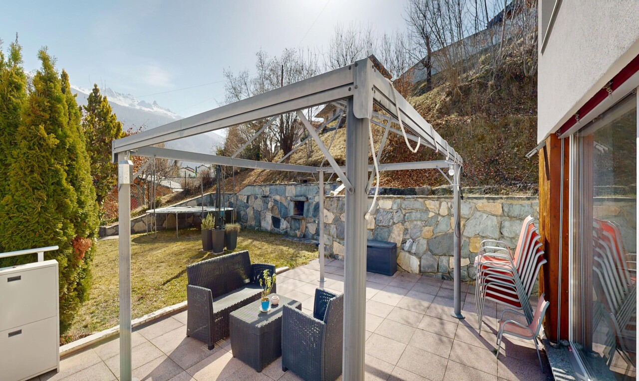 terrasse mit wohnraum im freien, terrasse, day time, from property, und zaun