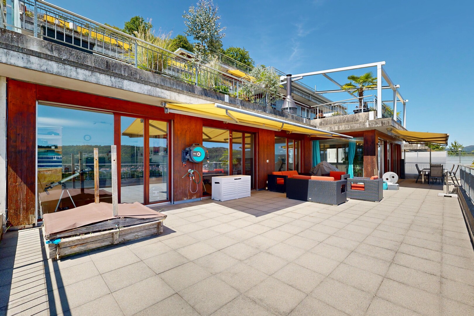 terrasse mit terrasse, day time, from community, und wohnraum im freien