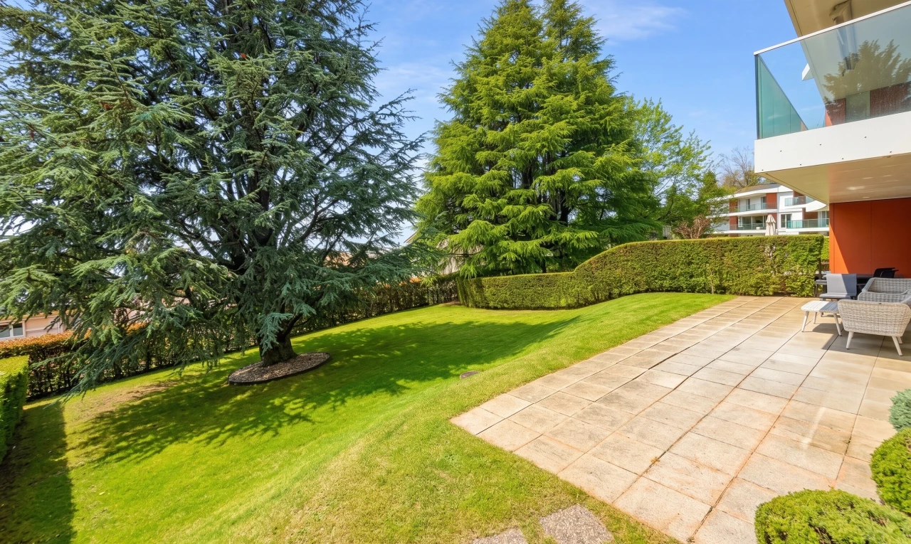 jardin avec pelouse, from property, terrasse, clôture, et day time