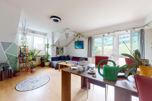 wohn- / esszimmer mit inside property, natural light, natürliches licht, drywall, und gipskartonwand