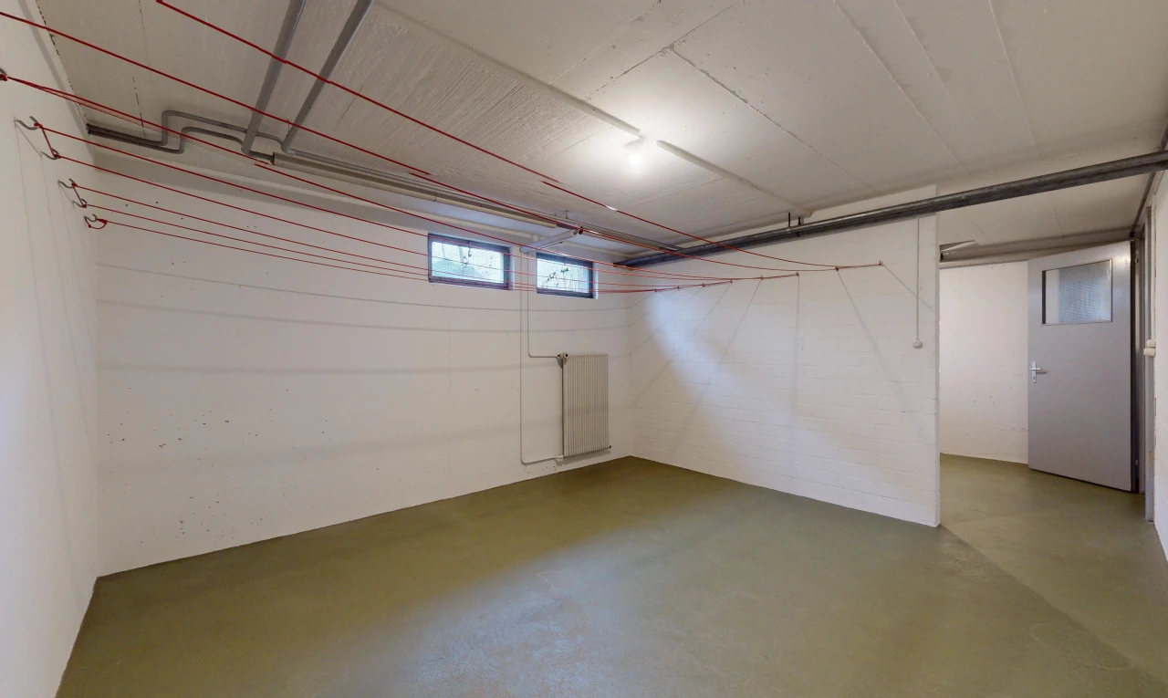 pièce vide avec lumière naturelle et sol en béton