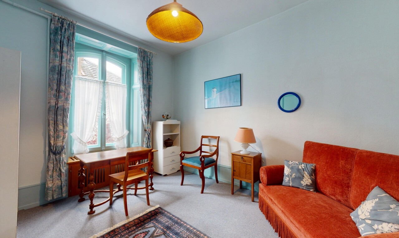 salon / salle à manger avec lumière naturelle, natural light, moquette, carpet, et cloison sèche