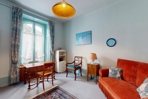 salon / salle à manger avec lumière naturelle, natural light, moquette, carpet, et cloison sèche