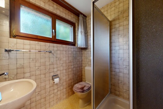 salle de bains avec natural light, lumière naturelle, salle de bain complète, douche, et tile wall