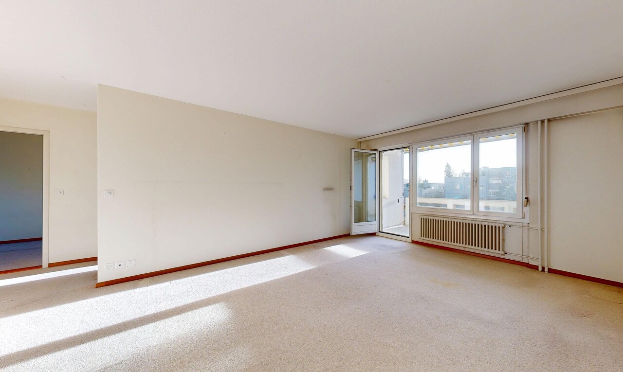 pièce vide avec inside property, moquette, carpet, radiateur, et lumière naturelle