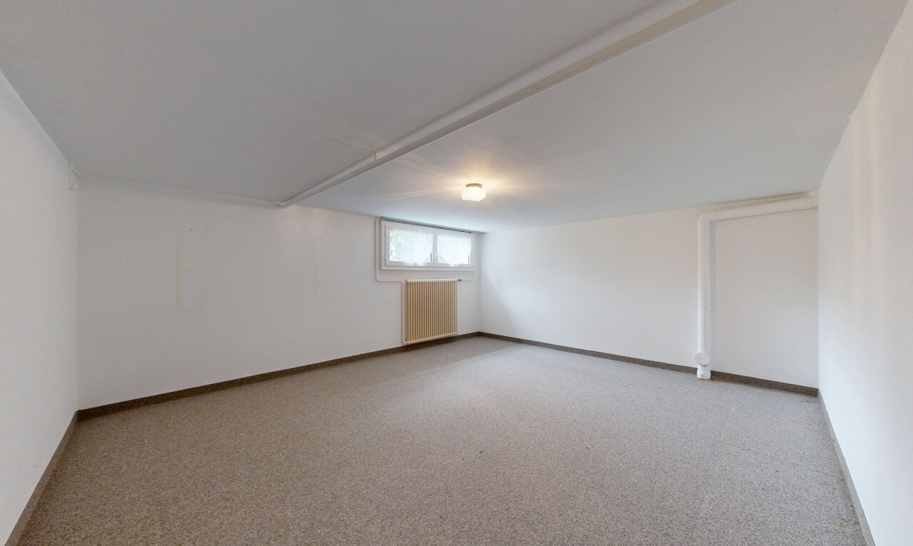 spare room with light colored carpet and radiator heating unit