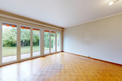 spare room with parquet flooring and crown molding