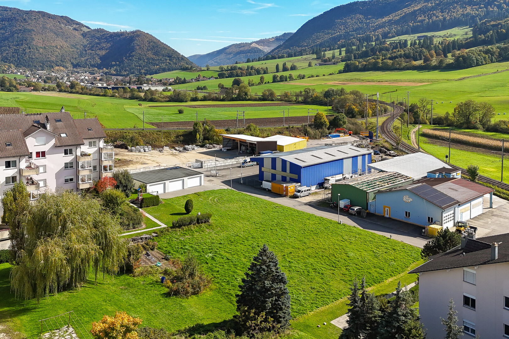 mountain view with rural landscape