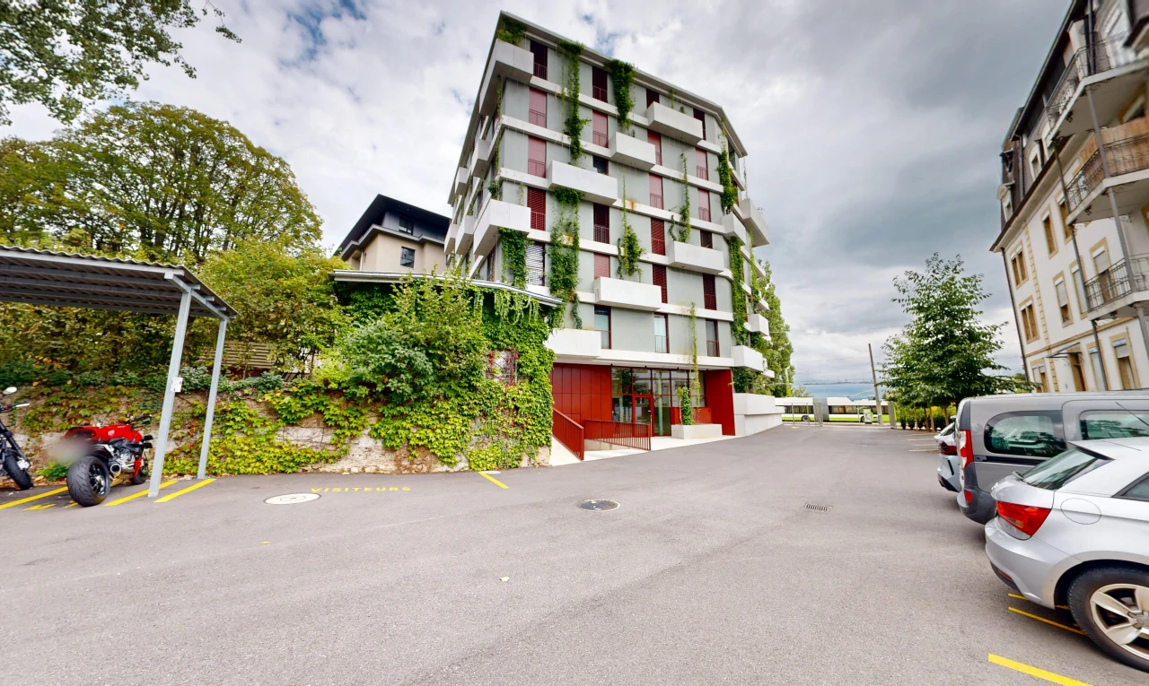 außenansicht mit apartment complex view, blick auf wohnanlage, und from community