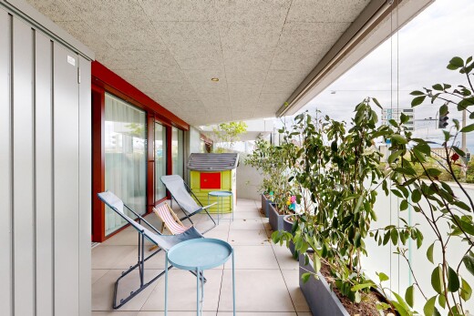 terrasse mit from property, overcast, und balkon