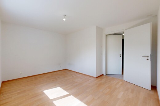 pièce vide avec sol en finition bois, wood finish floor, inside property, light floor, et cloison sèche