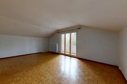 pièce vide avec plafond voûté, vaulted ceiling, lumière naturelle, natural light, et pièce supplémentaire