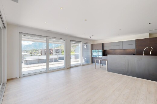 leerer raum mit natural light, natürliches licht, wood finish floor, holzfußboden, und light floor