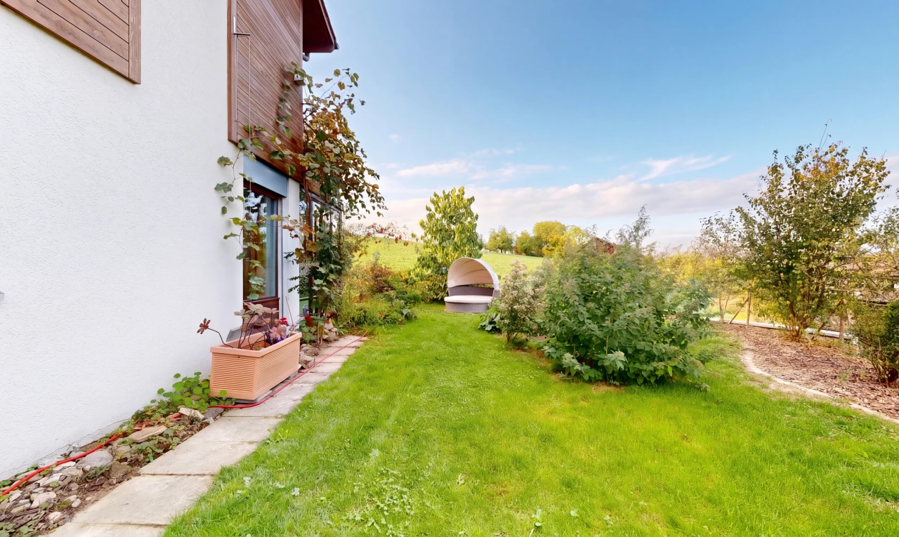 garten mit rasen, from property, und day time