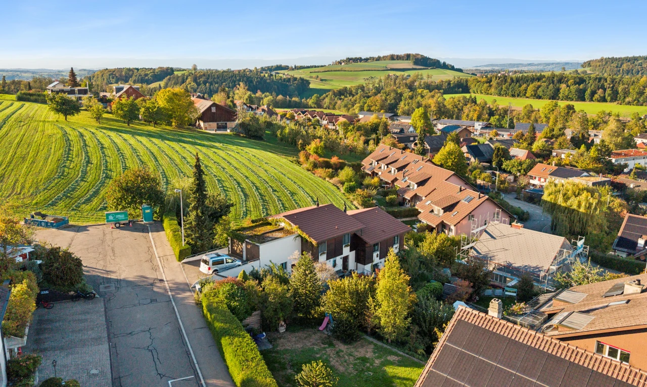 blick auf die berge mit blick auf obstgarten/agrarland, orchard / agricultural view, ländliche aussicht, rural view, und day time