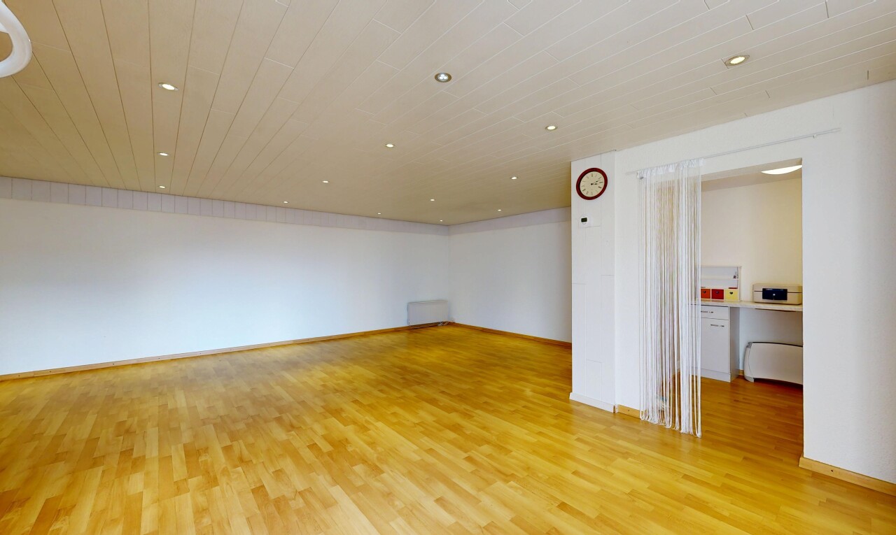 empty room with recessed lighting and light wood-style flooring