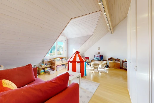 living room with a vaulted wood ceiling, light wood-style floors, and track lighting