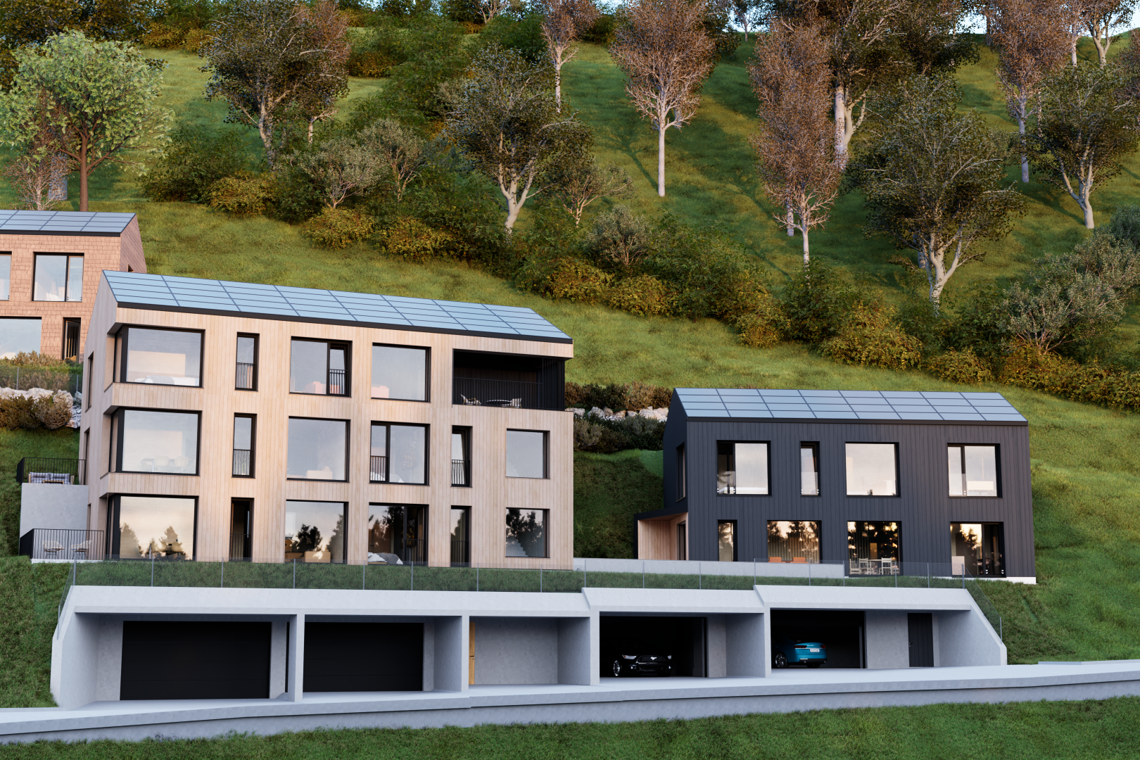 außenansicht mit rendered