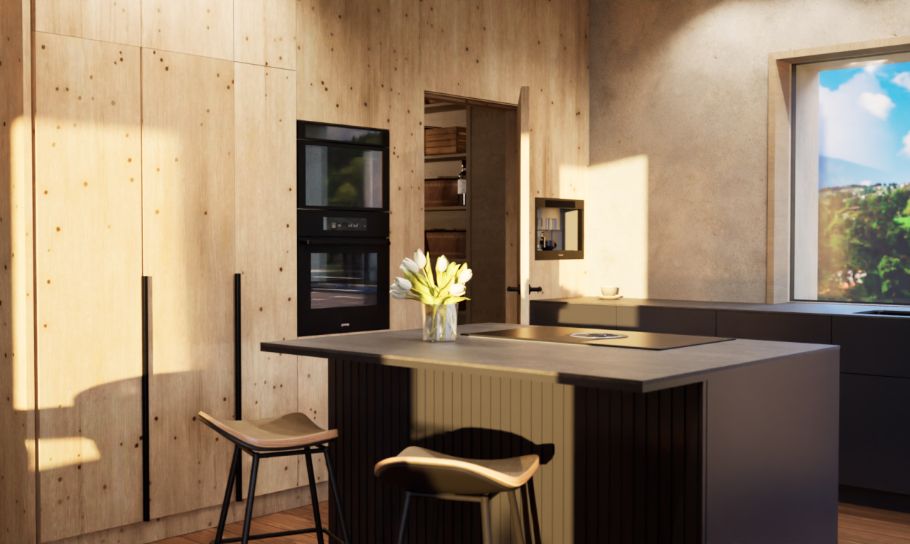 küche mit ofen, rendered, kitchen bar, und küchenbar