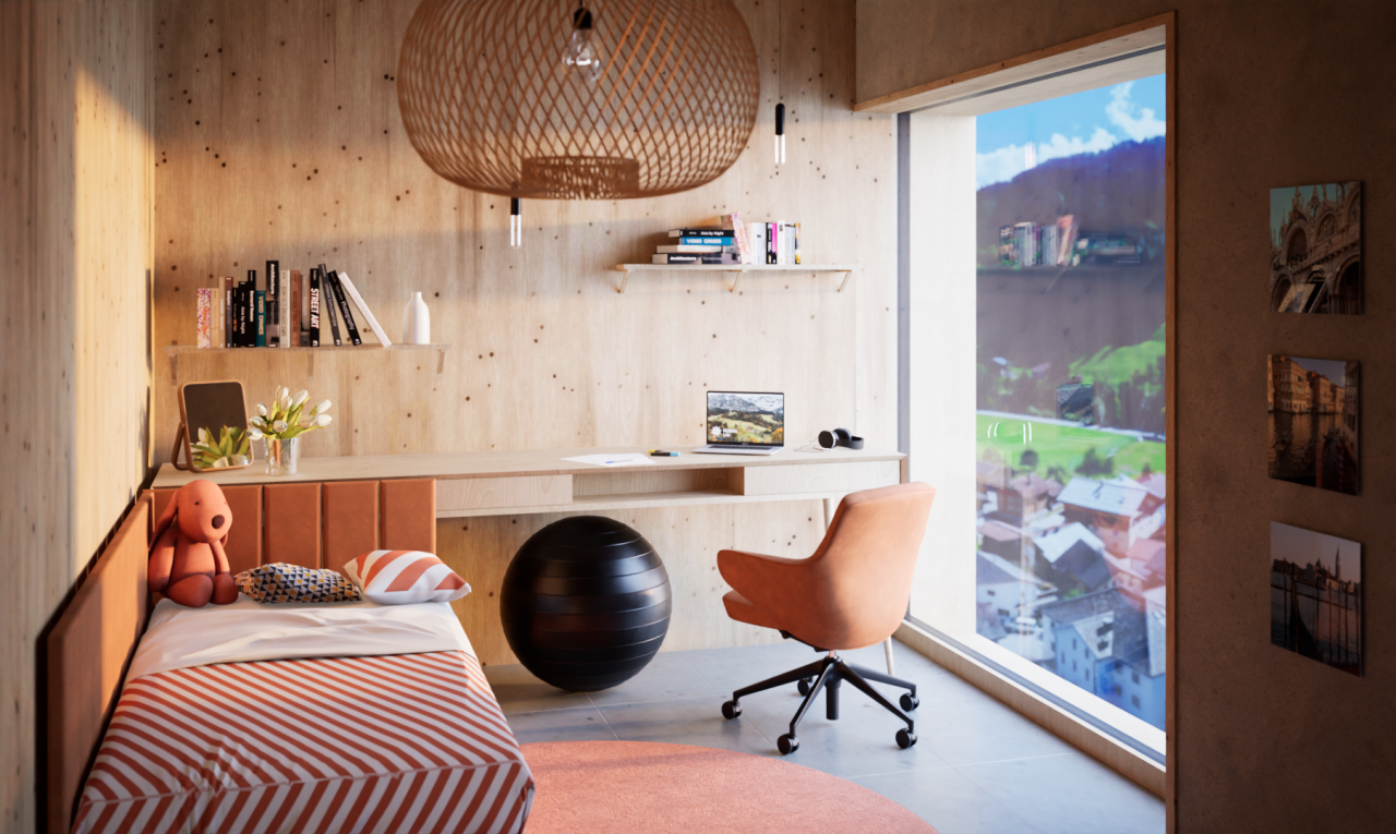 room featuring built in shelves