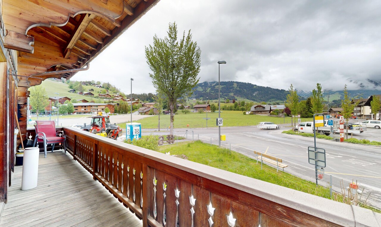balkon mit overcast, mountain view, und blick auf die berge