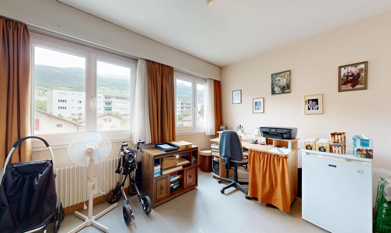 office space with radiator heating unit