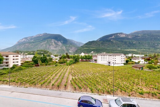 mountain view featuring abundant farmland