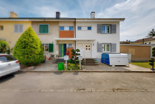 außenansicht mit day time, schornstein, stuckverkleidung, property visible, und vortreppe