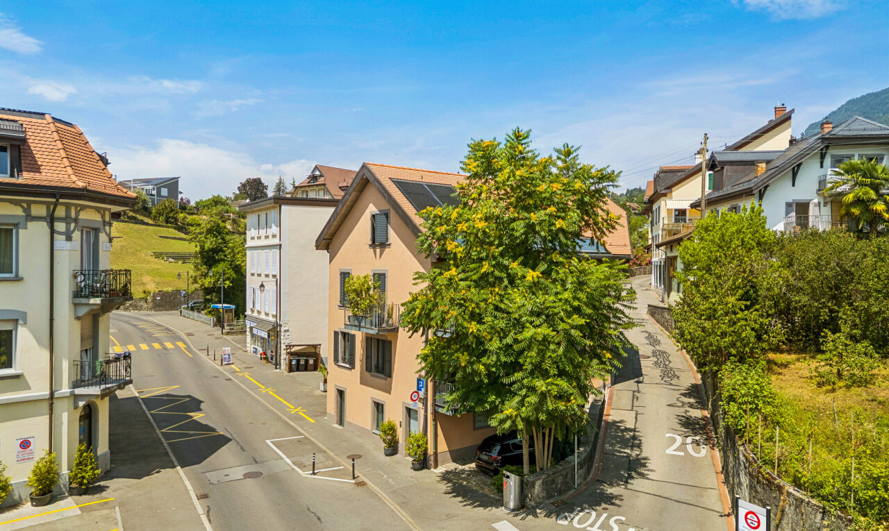 façade avec drone view et day time