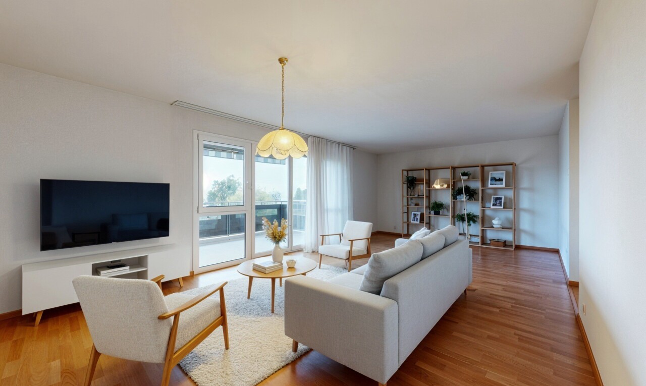living area featuring light wood-type flooring