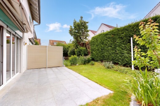 terrasse mit rasen, from property, day time, terrasse, und zaun
