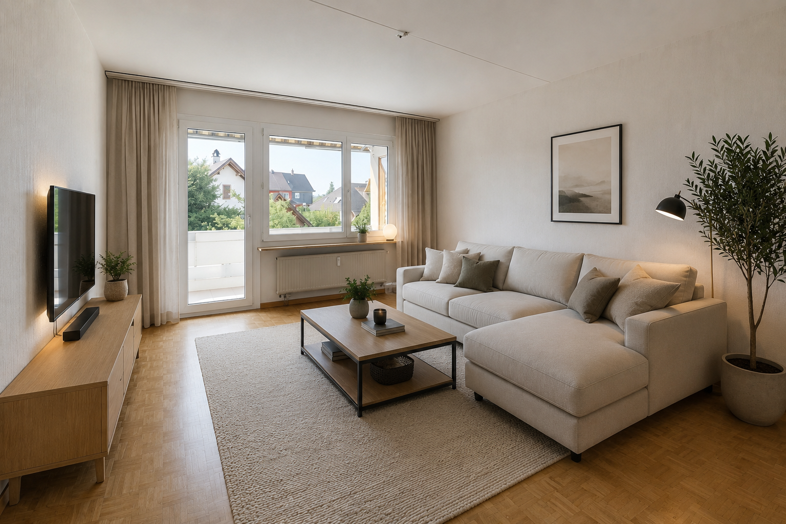 leerer raum mit wood finish floor, holzfußboden, baseboards wall, sockelleisten, und parquet floor