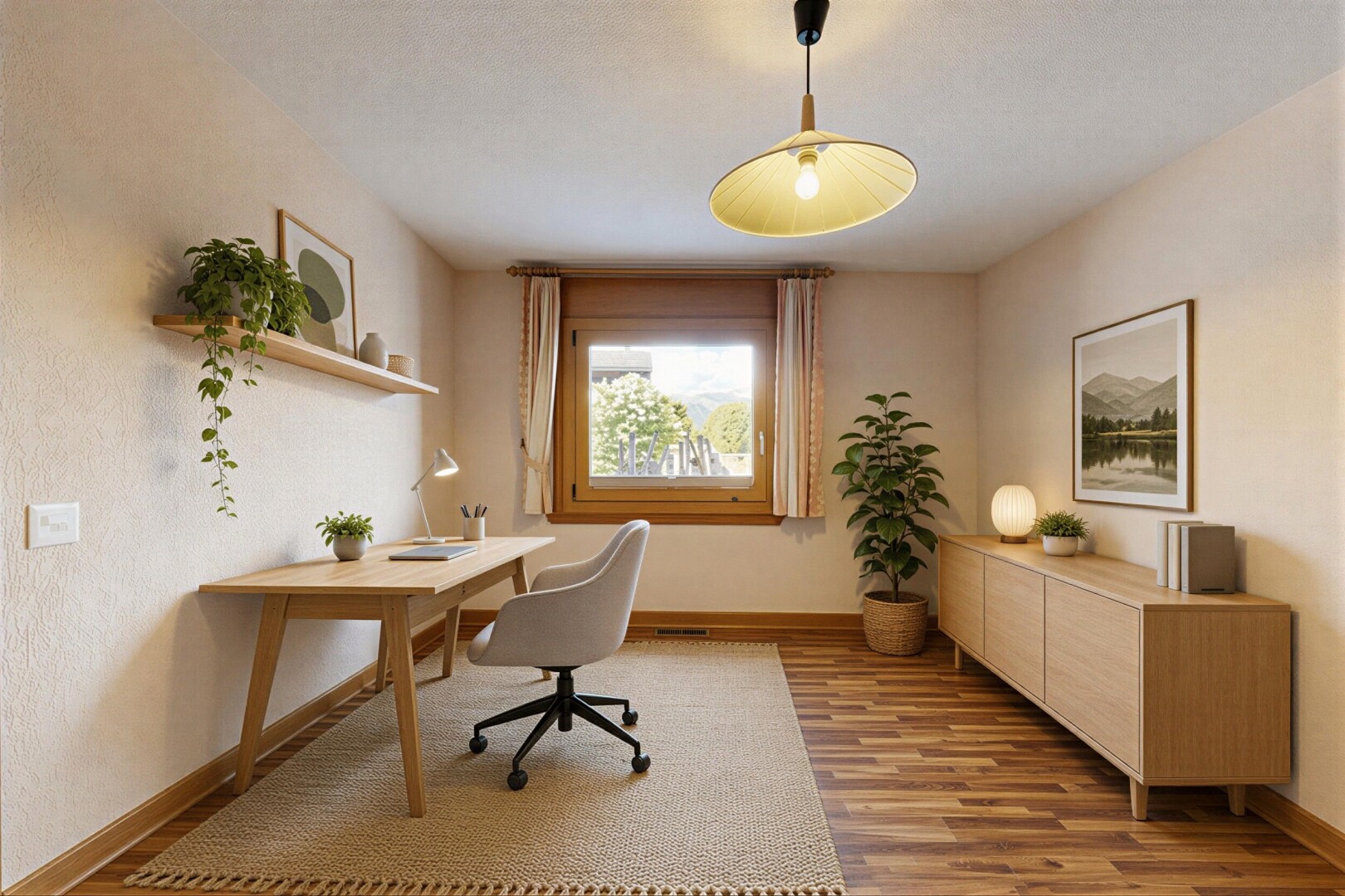 bureau avec inside property, natural light, lumière naturelle, textured ceiling, et plafond texturé