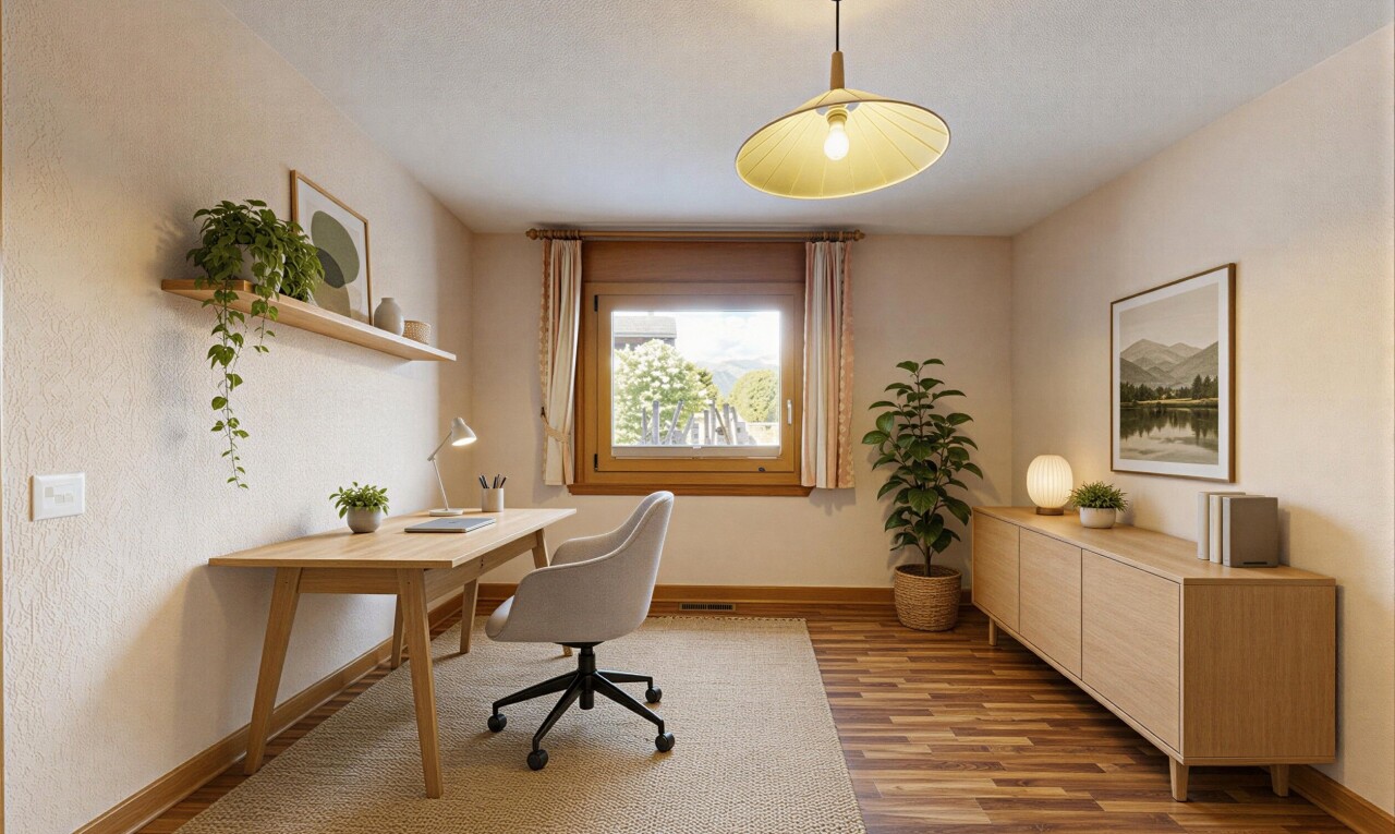 bureau avec inside property, natural light, lumière naturelle, textured ceiling, et plafond texturé