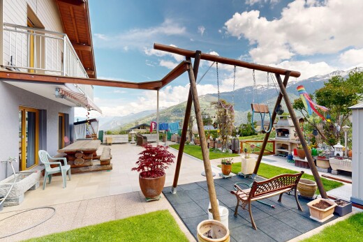 terrasse avec mountain view, vue sur la montagne, terrasse, from property, et day time
