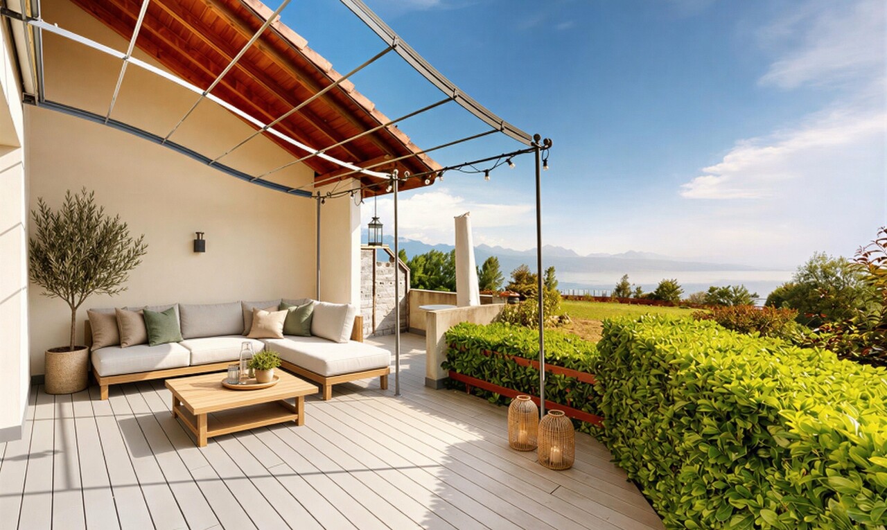 terrasse avec terrasse, from property, et day time