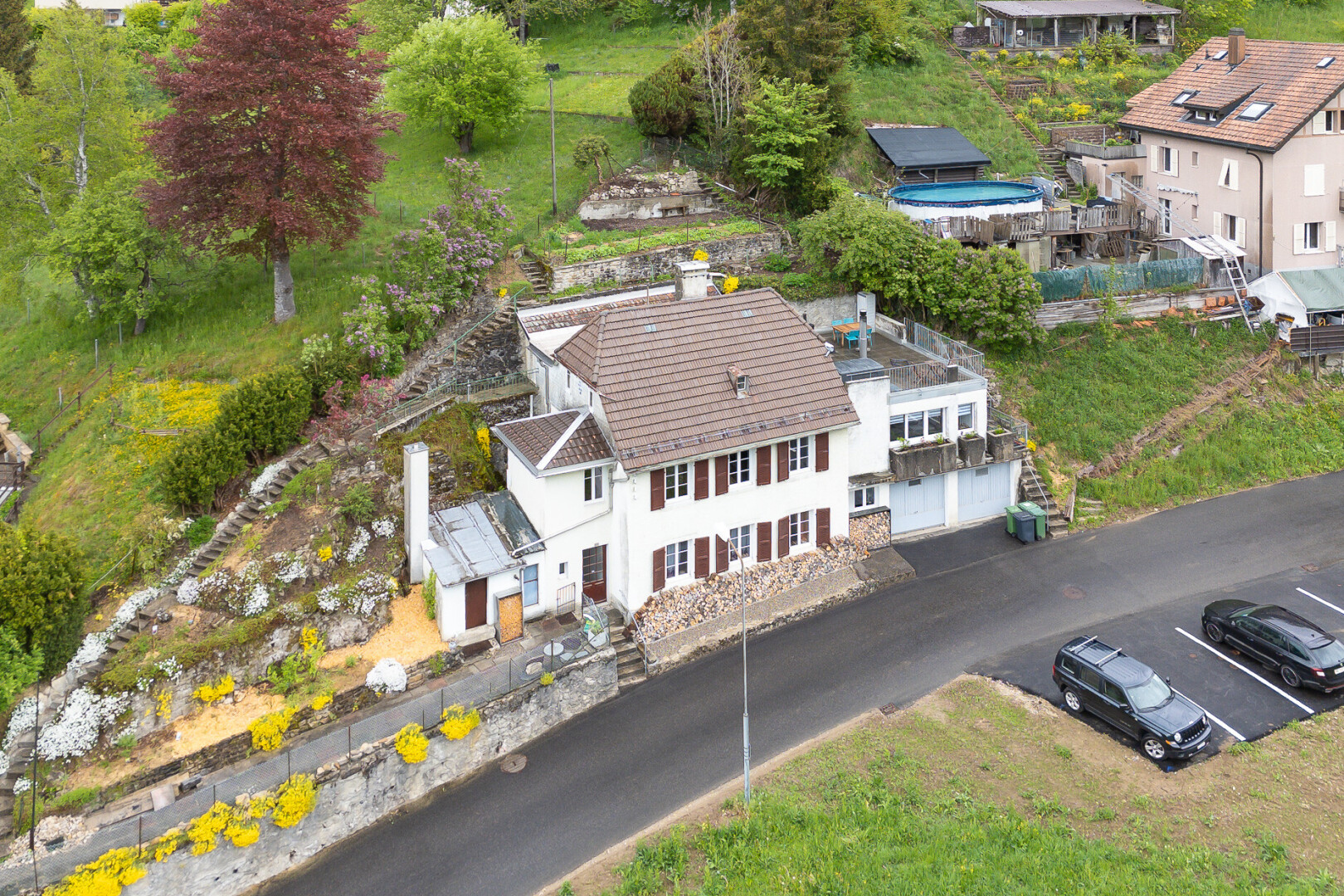 view of home featuring a balcony