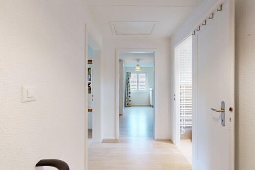 halle / korridor mit natürliches licht, natural light, inside property, holzfußboden, und wood finish floor