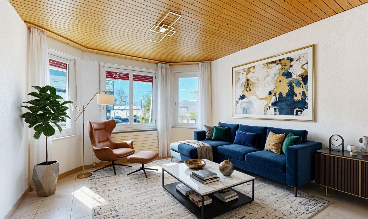 salon avec day time, natural light, lumière naturelle, inside property, et drywall